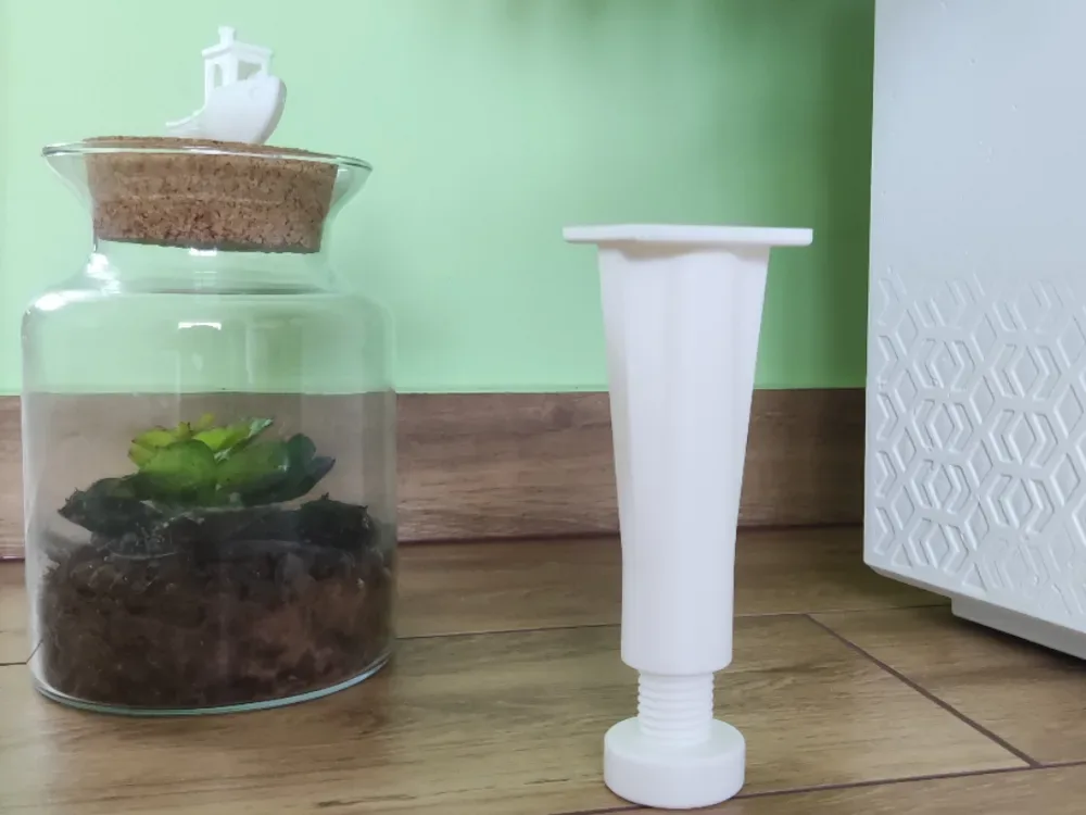 Pata niveladora ajustable para muebles — M24 para impresión 3D, vista 1