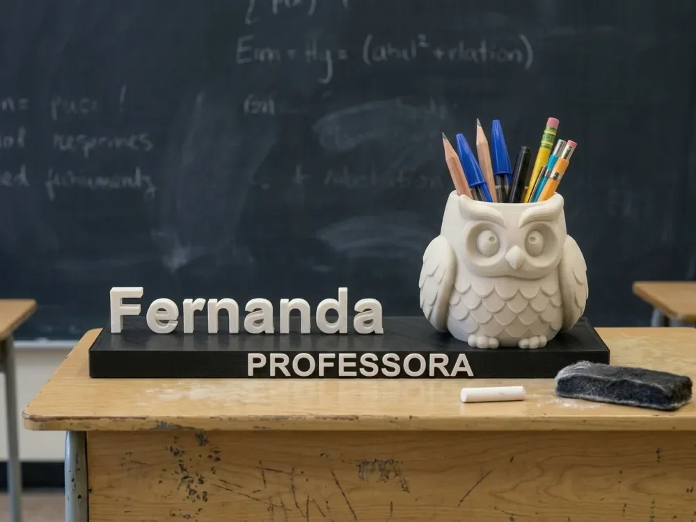 Organizador de búhos y portalápices personalizables para impresión 3D, vista 1
