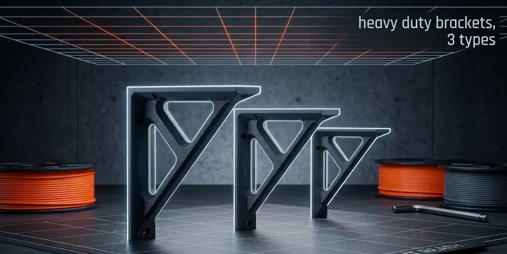 Soportes estructurales para estantes de alta resistencia, juego de 3 para impresión 3D, vista 2