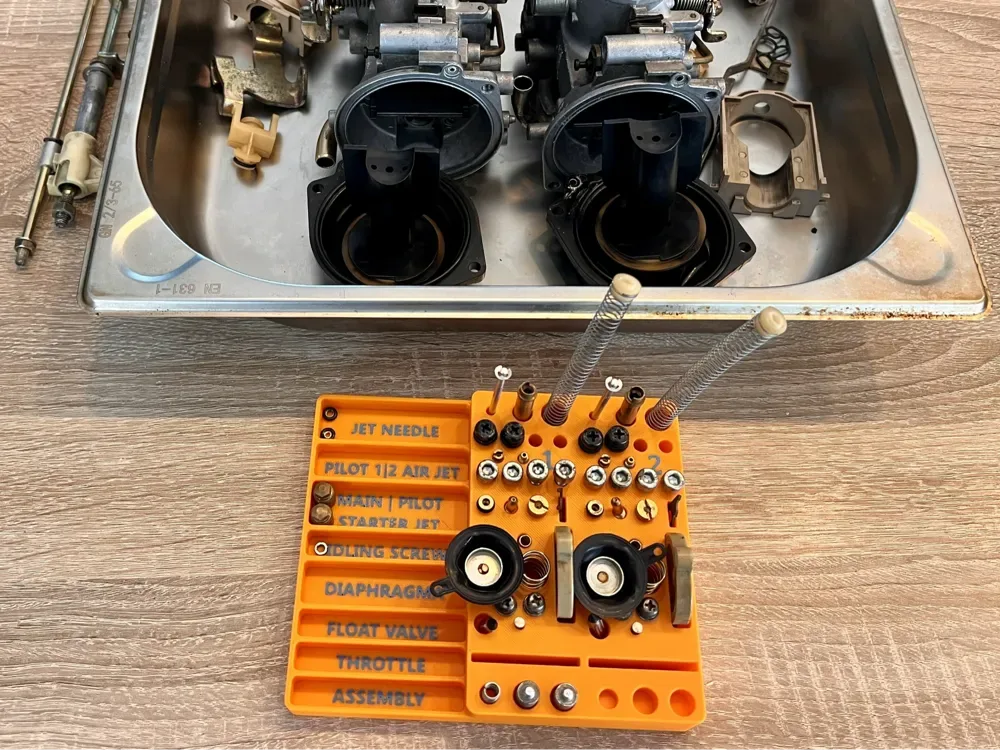 Bandeja organizadora de reconstrucción de carbohidratos Mikuni BDST38 para impresión 3D, vista 1