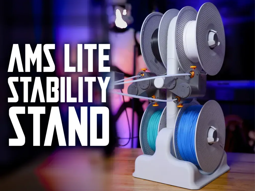 Base de estabilidad AMS Lite · Soporte vertical para impresión 3D, vista 1