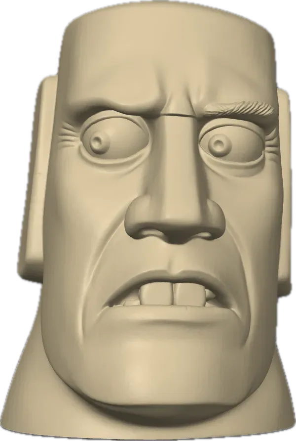 Estatua Moai Meme "Side Eye Chloe" - Divertido juguete de escritorio, vista 2