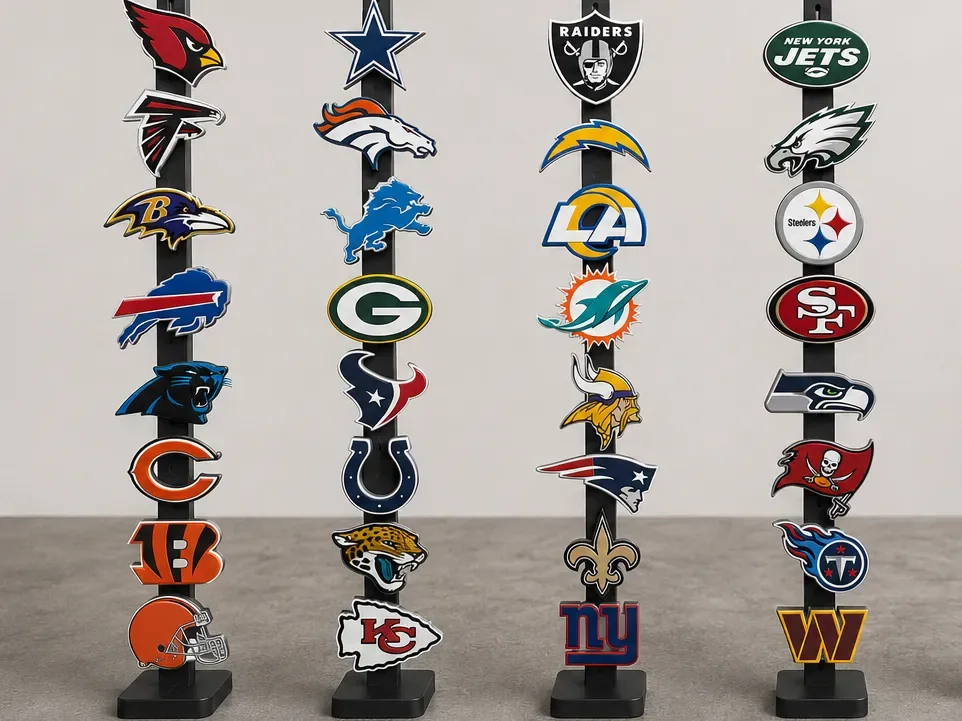 Logotipos de equipos de la NFL: los 32 equipos, vista 1