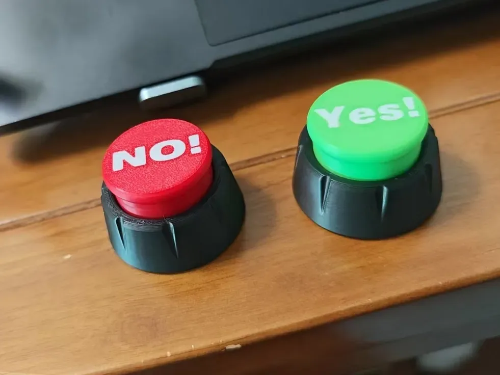 Tomador de decisiones de escritorio SÍ / NO Botón Fidget, vista 1