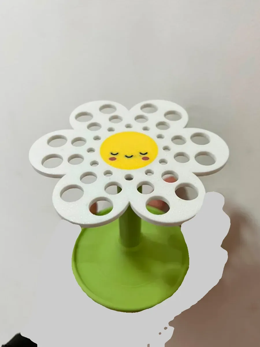Portaescobillas de flores para impresión 3D, vista 3