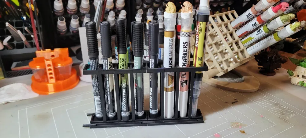 organizador de escritorio para rotuladores lineales para impresión 3D, vista 3