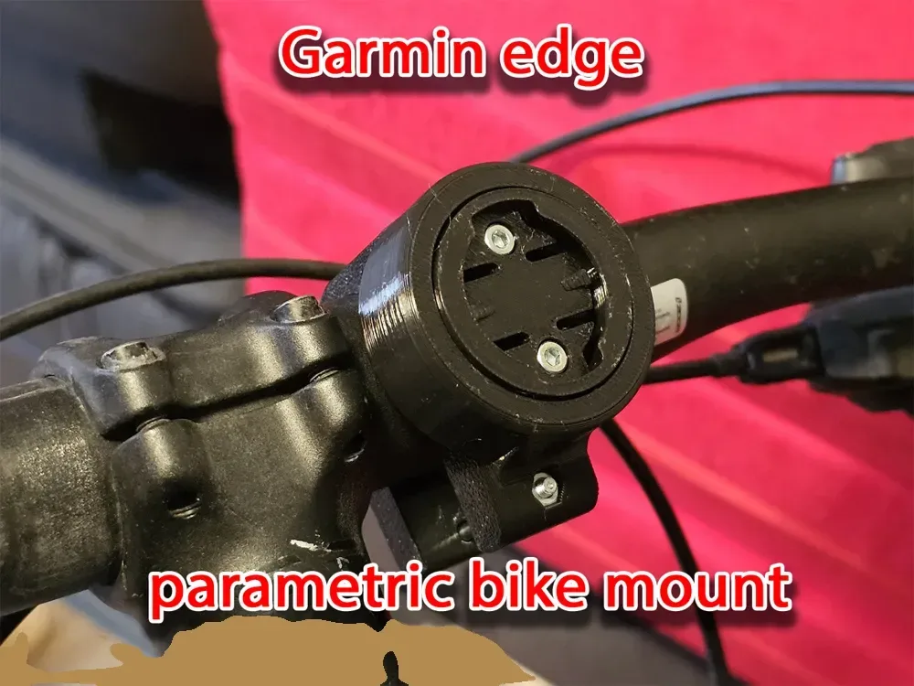 Soporte para bicicleta Garmin edge PARAMETRIC para impresión 3D, vista 1