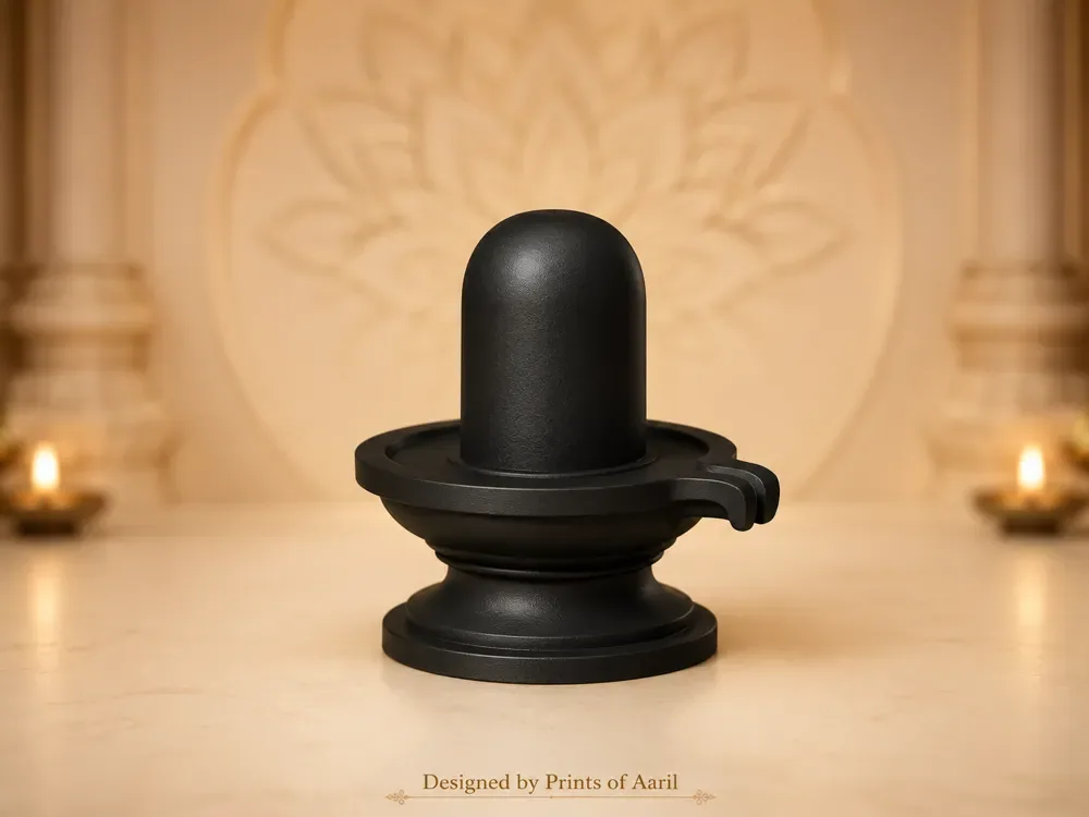 Elegante Shiva Lingam - Ídolo divino hindú, vista 1