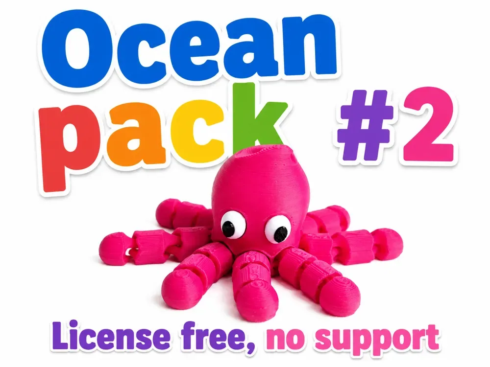 Pulpo Flexi - Paquete Océano #2 | Licencia gratis, vista 1