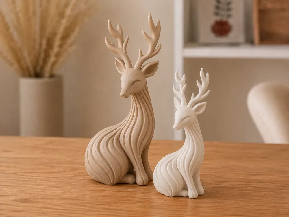 Pareja de ciervos minimalista – Japandi Christmas Home, vista 1