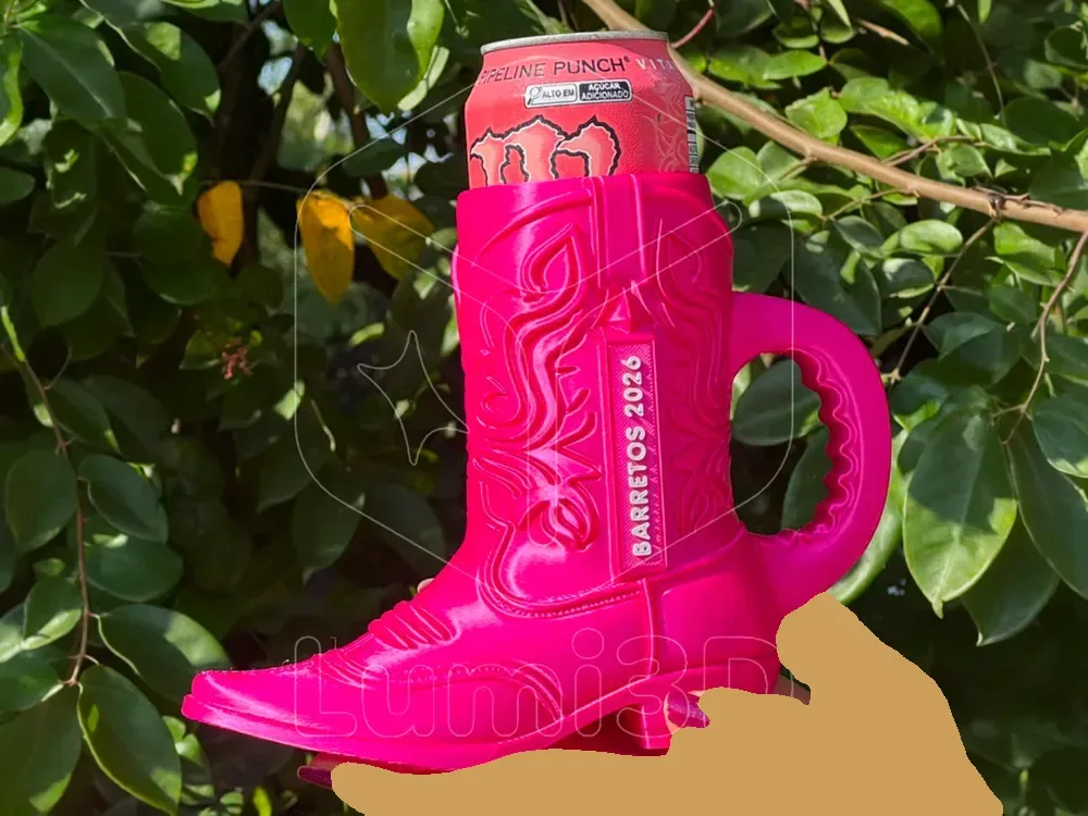 Porta latas Country Boot de 473 ml (nombre editable), vista 1