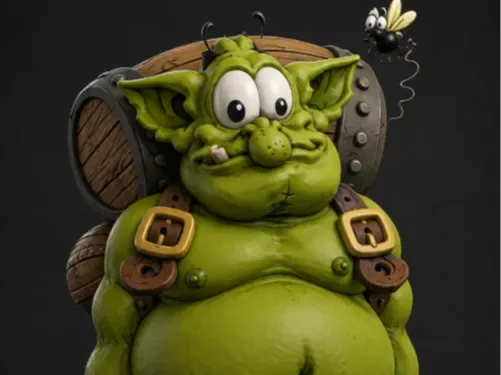Figura de ogro inspirada en la mazmorra de Naheulbeuk, vista 1