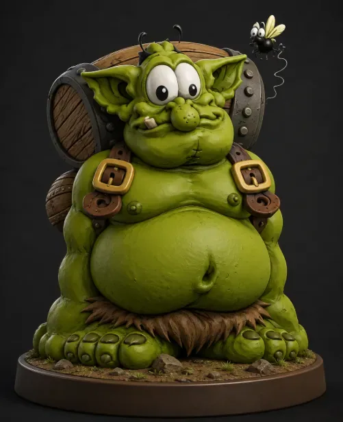 Figura de ogro inspirada en la mazmorra de Naheulbeuk, vista 2