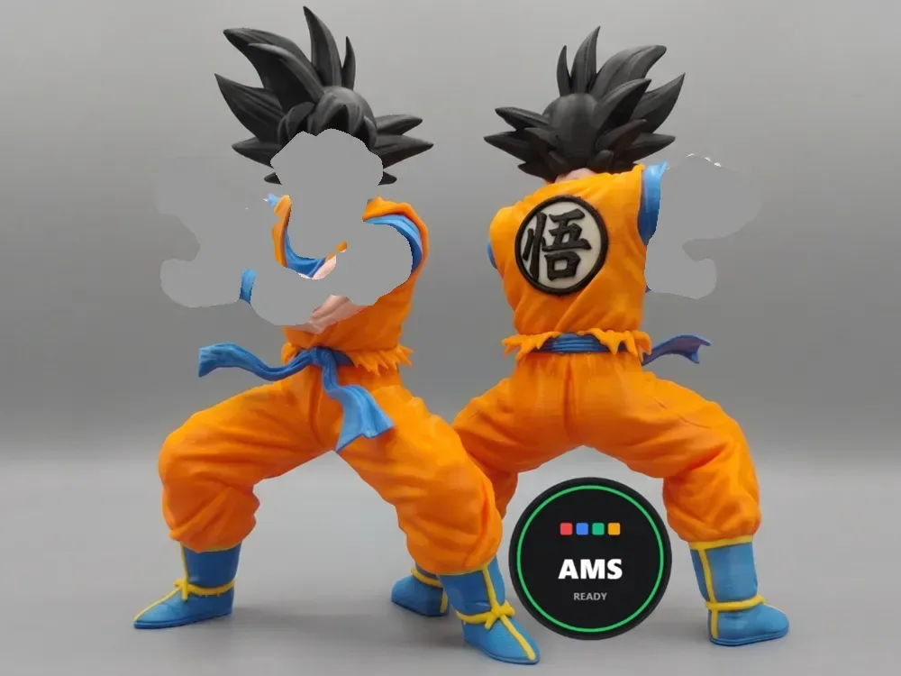 Son Goku - Postura de Kamehameha con kanji de espalda de Satoru, vista 1