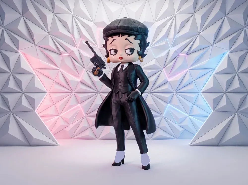 Figura 3D Estilo Betty Boop Peaky Blinders, vista 2