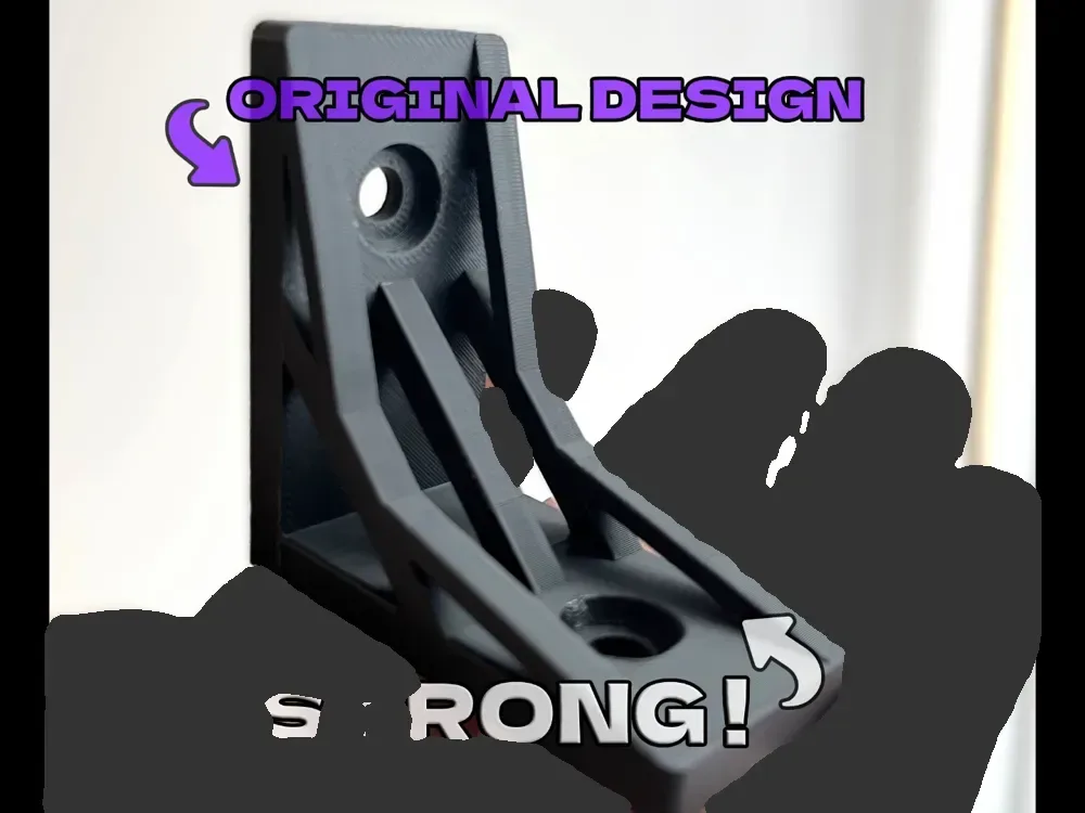 Soporte de esquina resistente para impresión 3D, vista 1