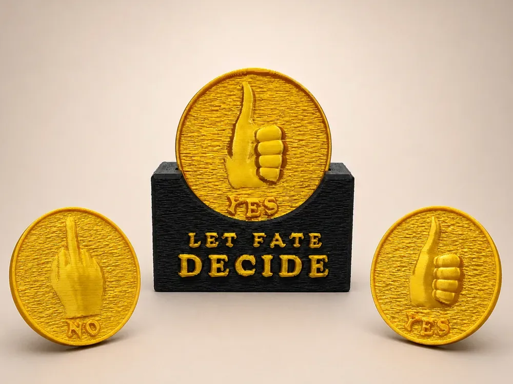 Moneda de decisión SÍ o NO: deja que el destino decida, vista 1