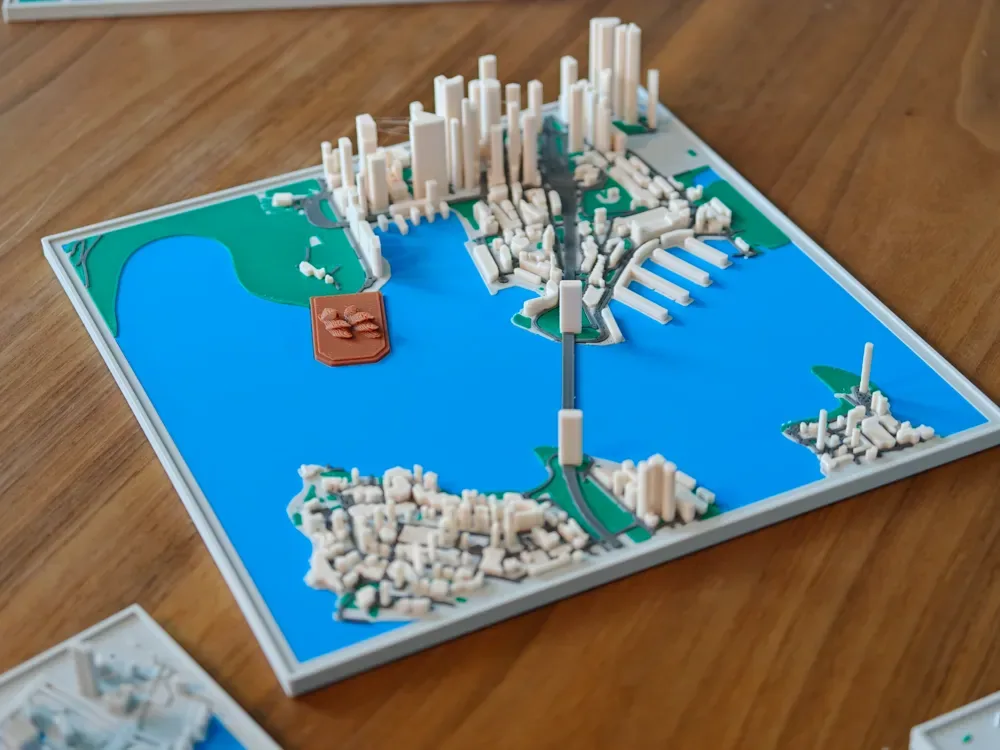 Mapa de la ciudad en 3D del puerto de Sídney｜Ópera y bahía 160 mm, vista 1