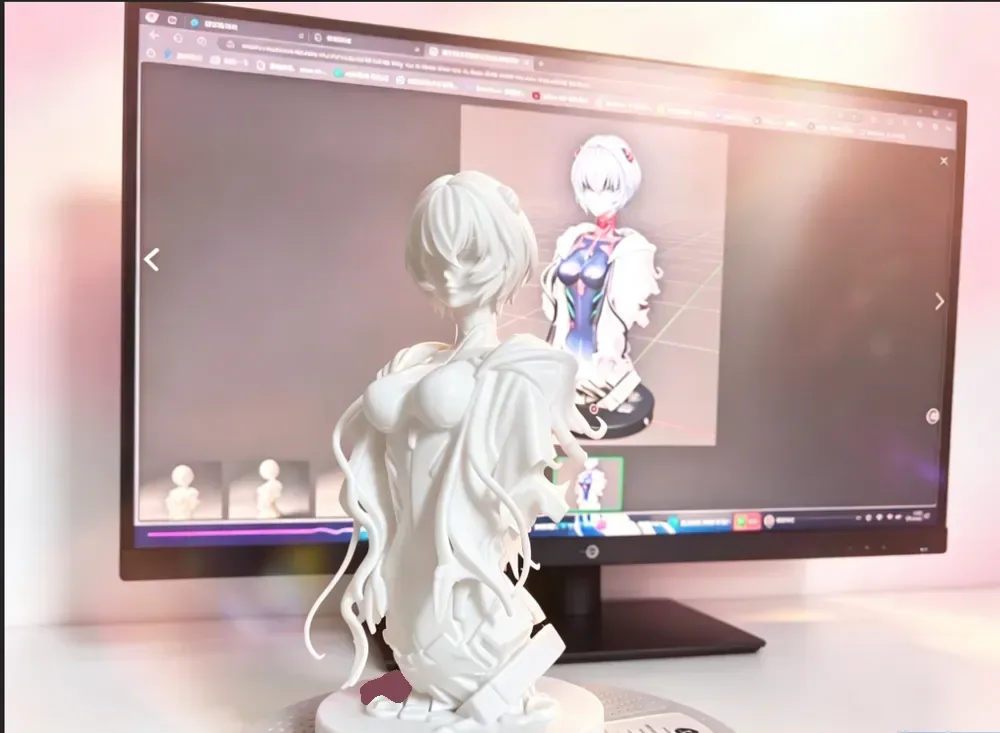 Busto del traje de batalla de Rei Ayanami - dividido en partes, vista 2