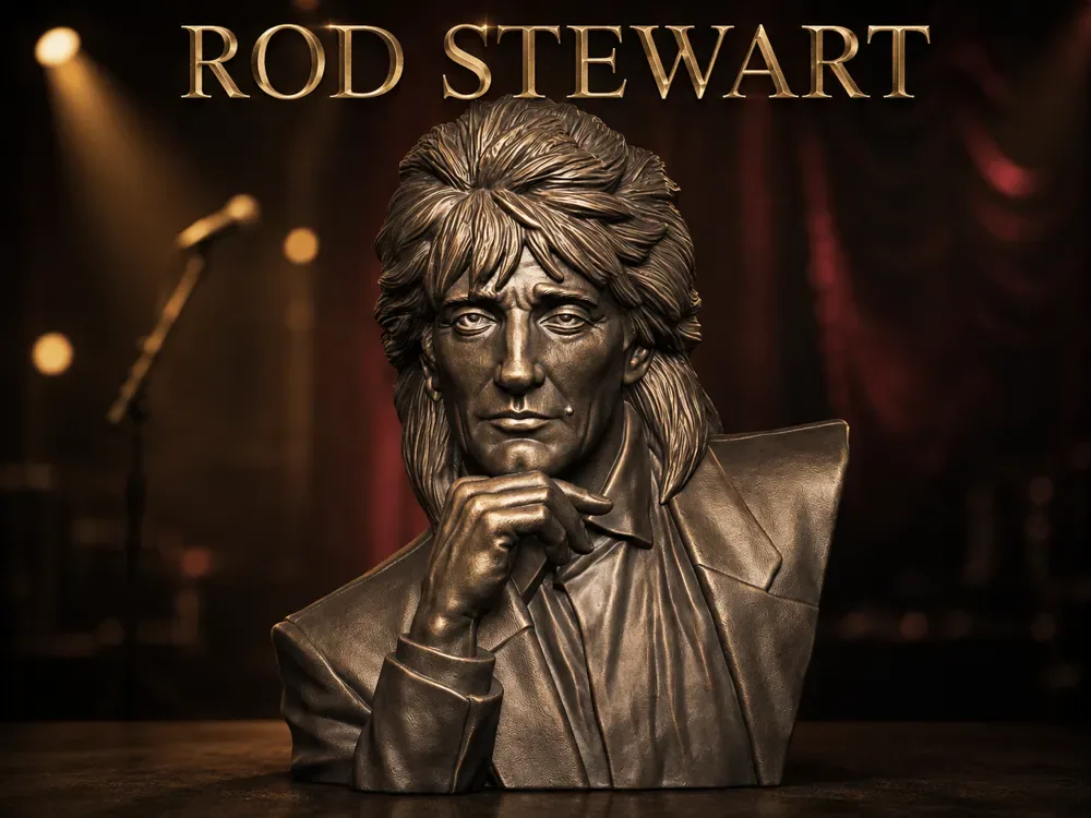 Rod Stewart - Busto de coleccionista de leyenda del rock, vista 1