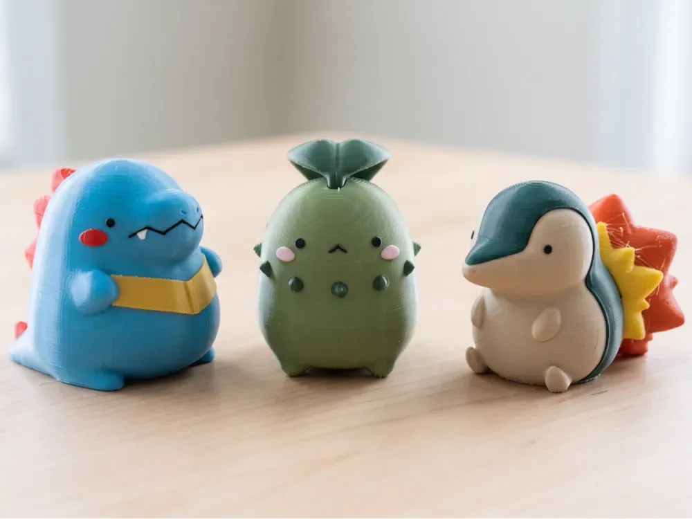 Gordito Totodile Chikorita Cyndaquil Pokemon juguetes,bn, vista 1
