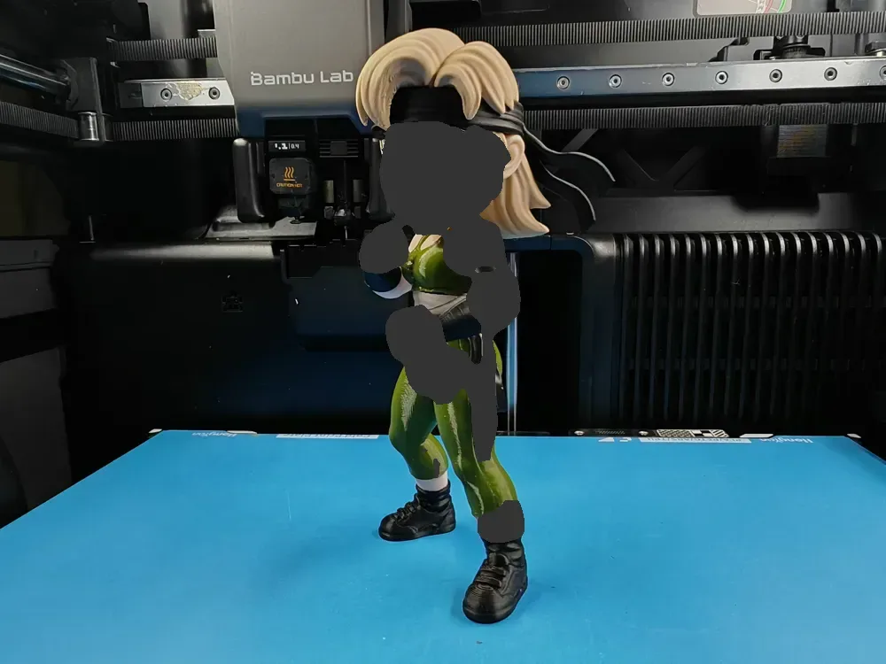 Chibi Mortal Kombat Sonya Blade impresión multiparte no requiere AMS, vista 3