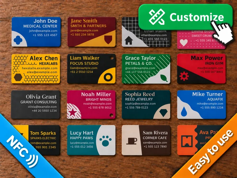 Tarjeta de visita paramétrica personalizable (NFC SVG+), vista 1