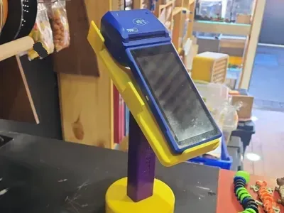 Soporte giratorio para máquina POS · Terminal de pago para impresión 3D, vista 2