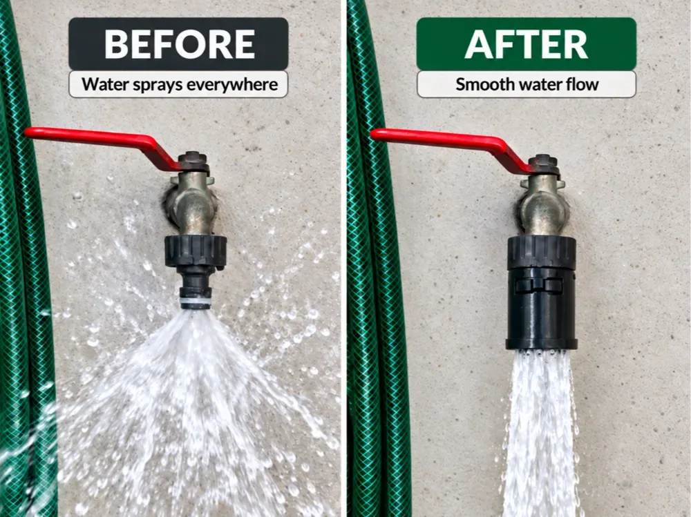 Adaptador para grifo sin salpicaduras de liberación rápida FlowLock para impresión 3D, vista 1