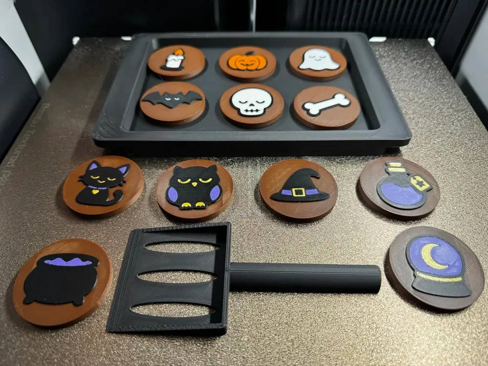 Set de galletas de Halloween: galletas, bandeja y espátula, vista 2