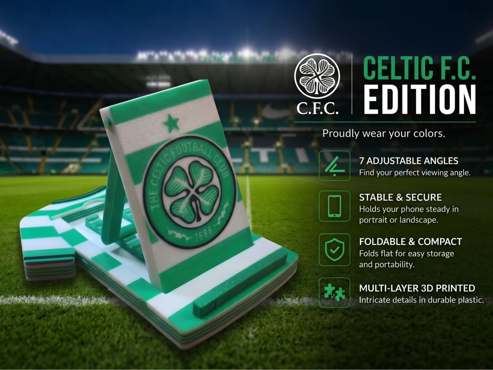 Soporte para teléfono con camiseta de fútbol - Edición Celtic FC, vista 1