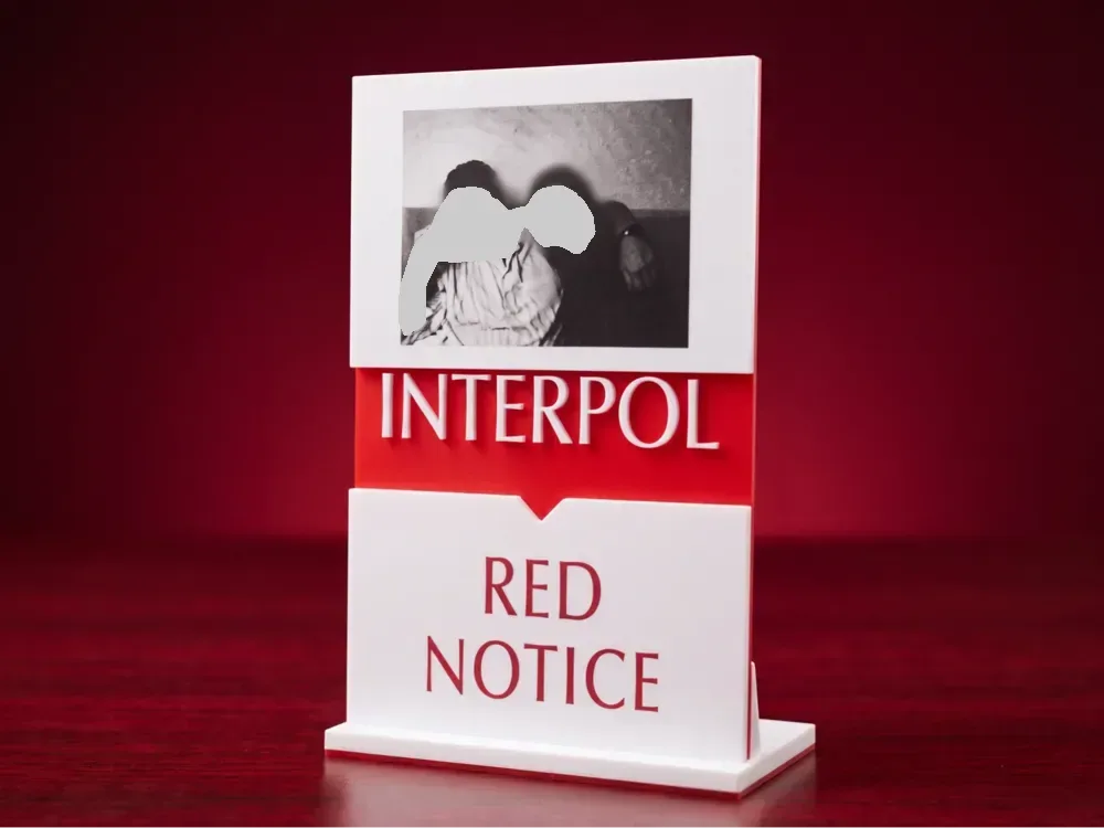 Soporte para fotografías de aviso rojo de INTERPOL | Impresora Térmica, vista 1