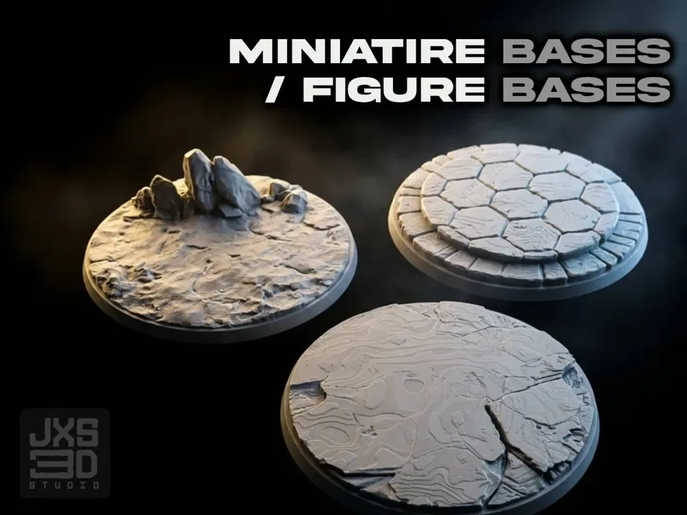 Plataformas Base para Exhibición de Figuras o Miniaturas para impresión 3D, vista 1