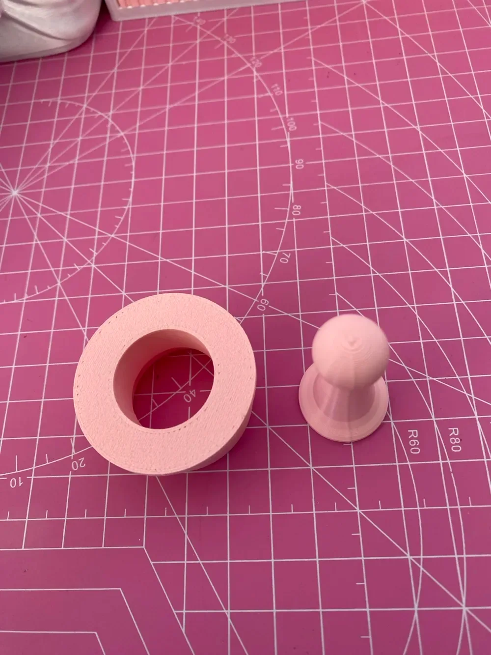 Molde, sello liso y redondo para dulces para impresión 3D, vista 3