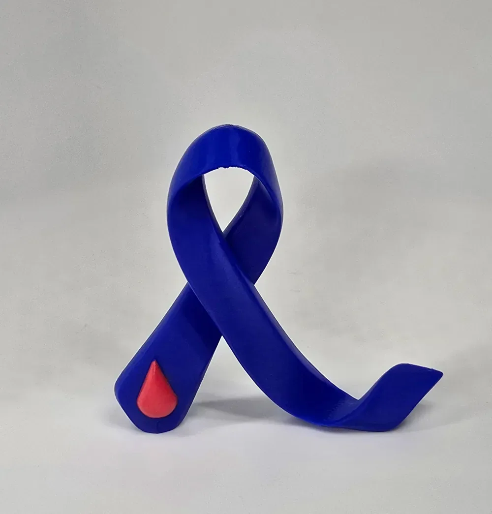 Cinta de concientización sobre la diabetes con acento de gota de sangre, vista 3