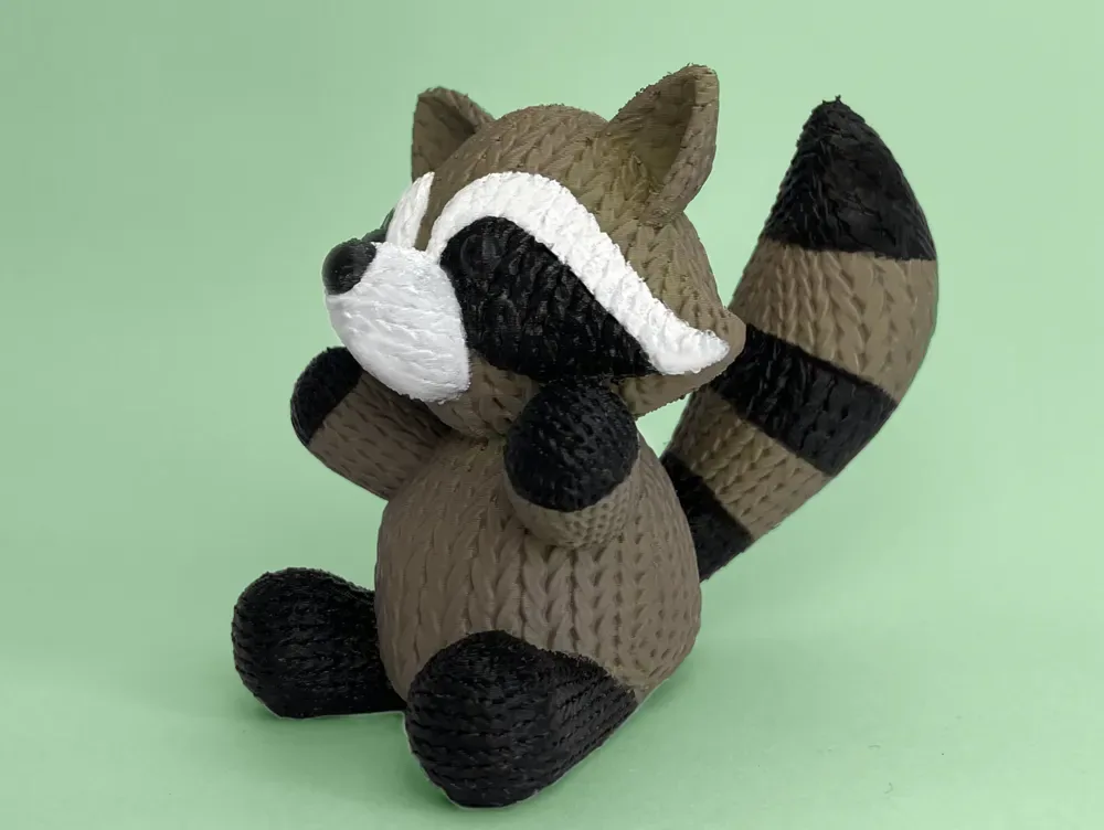 Pedro el mapache de crochet, vista 1