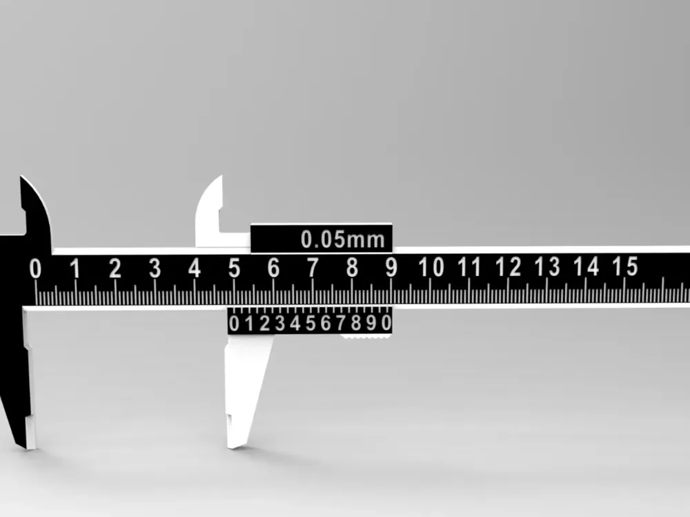 Calibrador a vernier para impresión 3D, vista 1