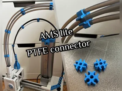 Conector AMS lite de PTFE para impresión 3D, vista 1