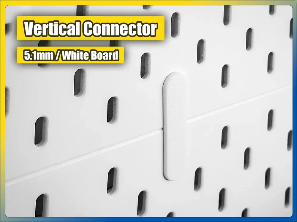 Conector IKEA Skadis (vertical) para impresión 3D, vista 2