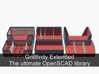 Gridfinity extendido para impresión 3D, vista 3