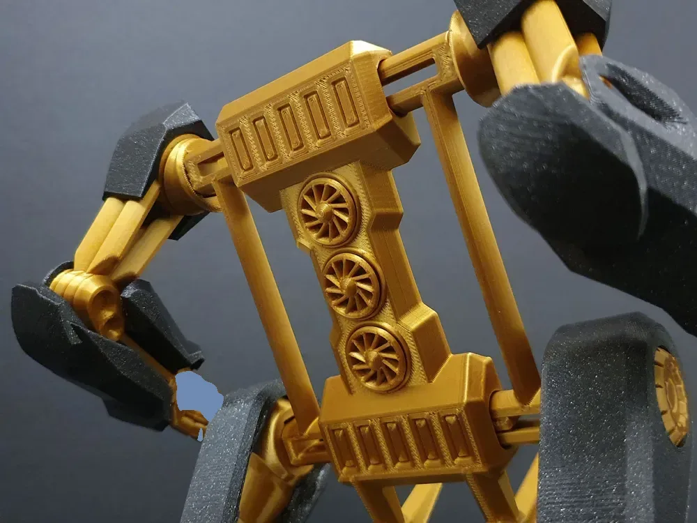 Exo-traje móvil para impresión 3D, vista 3