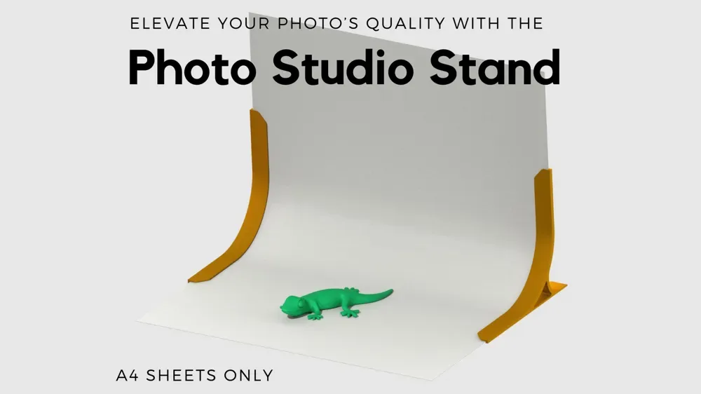 Soporte para estudio fotográfico [hojas A4] para impresión 3D, vista 1
