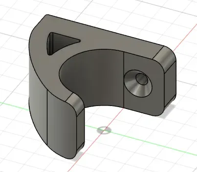 Gancho para impresión 3D, vista 3