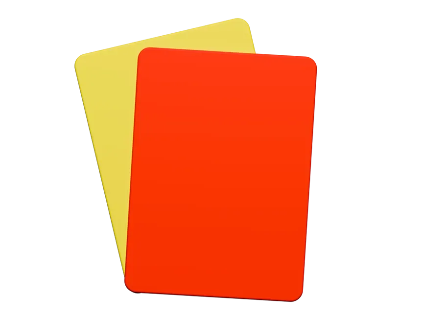 Tarjeta roja y amarilla (Dimensiones Oficiales FIFA), vista 1