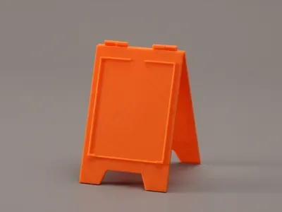Soporte para letrero de atención_Haz mi letrero para impresión 3D, vista 3
