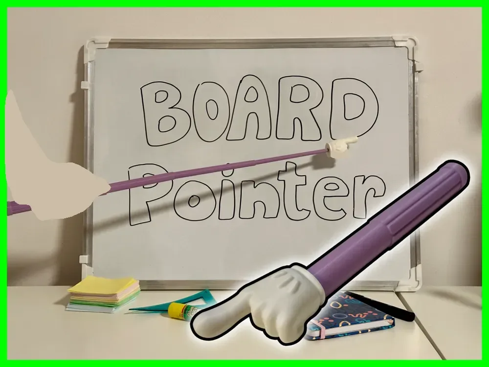 Puntero telescópico plegable con minimano para impresión 3D, vista 1