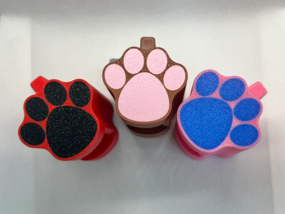 Soporte dispensador de bolsas para perros con estampado de patas para impresión 3D, vista 3