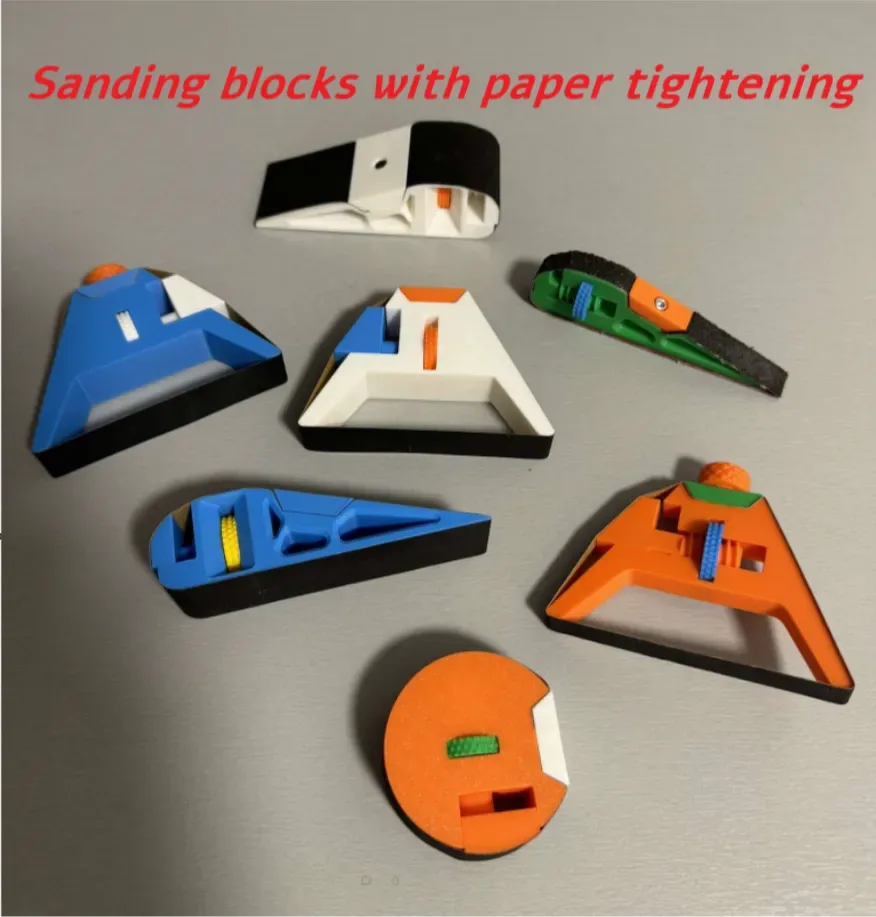 Juego de bloques de lijado con tensado del papel para impresión 3D, vista 1