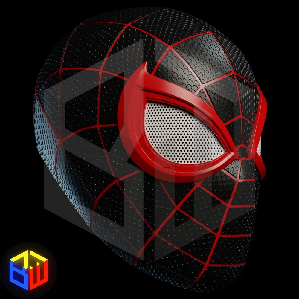 Casco texturizado Miles Morales PS5, vista 3