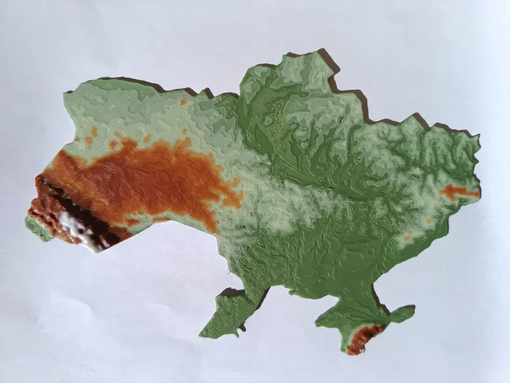 Mapa del terreno - A color - Ucrania - Sin AMS Nedded, vista 1